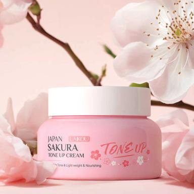LAIKOU Sakura Tone-Up Cream 60g (Moisturizing Pink Glow)